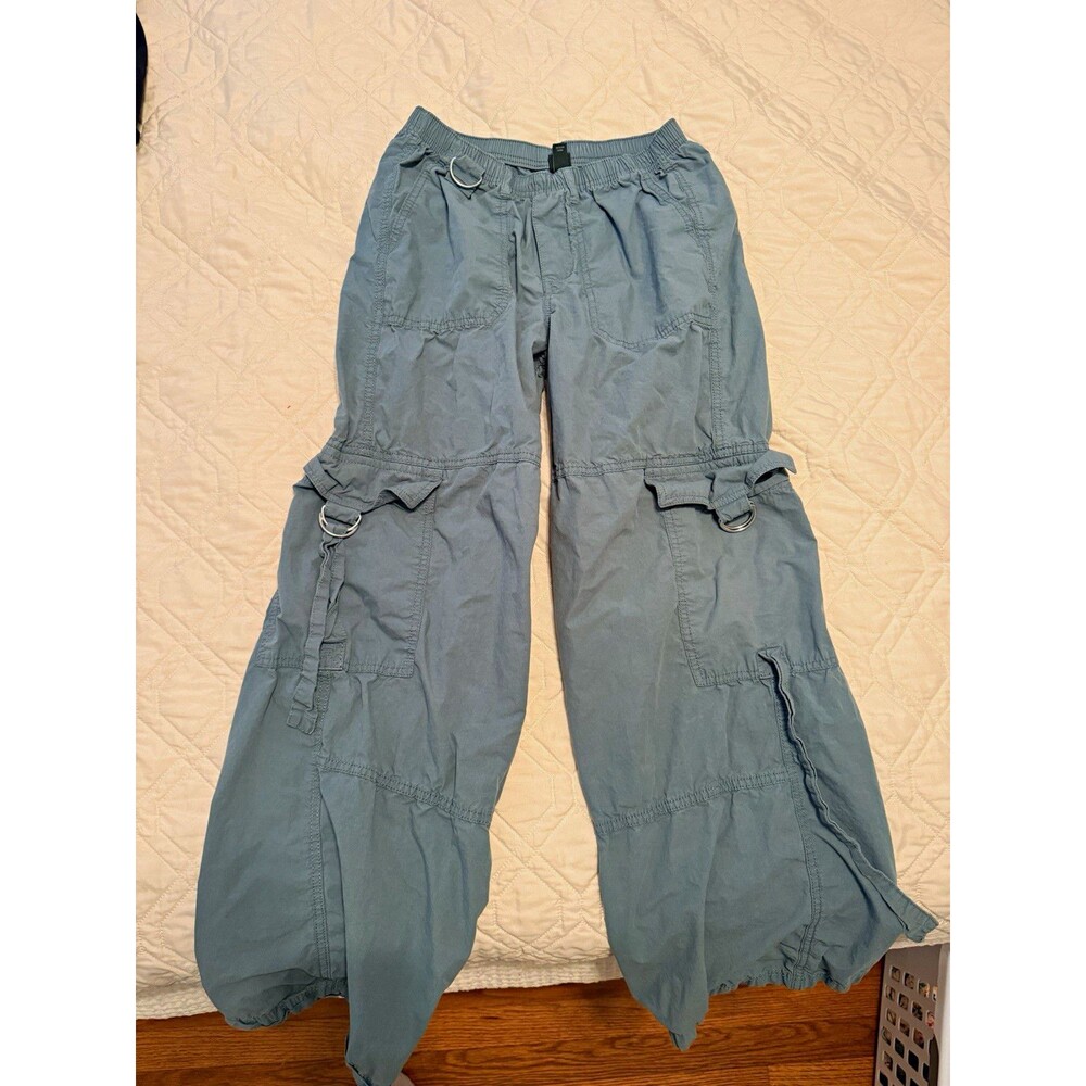 Wild Fable Women's Gray Cargo Pants Elastic Waist Solid Regular XS